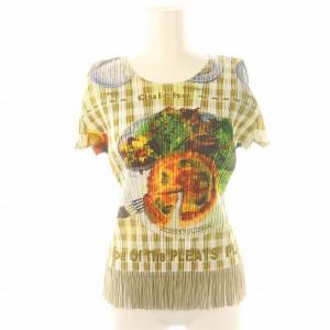 イッセイミヤケ 07SS キッシュ柄 転写 フリンジ カットソー 3 マルチカラー