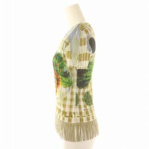 PLEATS PLEASE ISSEY MIYAKE イッセイミヤケ 07SS キッシュ柄 転写 フリンジ カットソー 3 マルチカラー