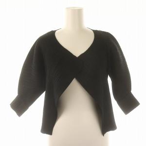 変形カーディガン プリーツ 4 黒 ブラック