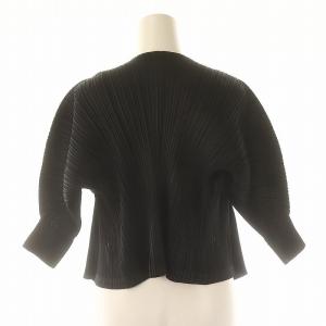 PLEATS PLEASE ISSEY MIYAKE 変形カーディガン プリーツ 4 黒 ブラック