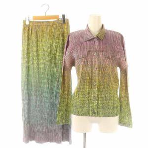 セットアップ グラデーション プリーツ 3 5 マルチカラー