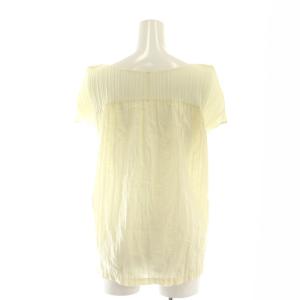 PLEATS PLEASE ISSEY MIYAKE イッセイミヤケ 素材切替 フレンチスリーブ カットソー 半袖 3 クリーム色