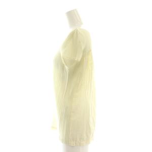 PLEATS PLEASE ISSEY MIYAKE イッセイミヤケ 素材切替 フレンチスリーブ カットソー 半袖 3 クリーム色