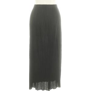 PLEATS PLEASE ISSEY MIYAKE タイト ロングスカート プリーツ 3 黒 ブラック