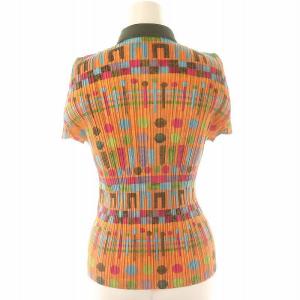 PLEATS PLEASE ISSEY MIYAKE 総柄ポロシャツ プリーツ 3 マルチカラー