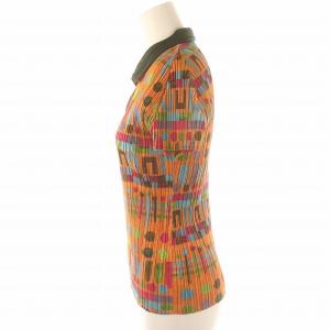 PLEATS PLEASE ISSEY MIYAKE 総柄ポロシャツ プリーツ 3 マルチカラー