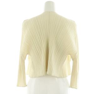 PLEATS PLEASE ISSEY MIYAKE イッセイミヤケ 七分袖 ボレロ カーディガン プリーツ 3 ライトベージュ