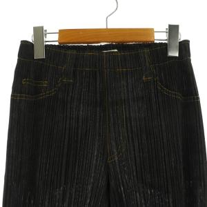 PLEATS PLEASE ISSEY MIYAKE イッセイミヤケ デニム転写 イージーパンツ プリーツ 4 ダークネイビー