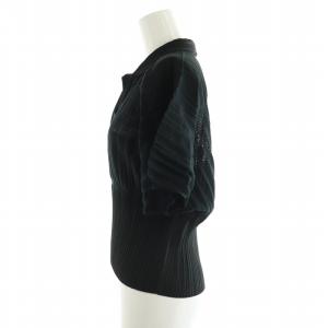 PLEATS PLEASE ISSEY MIYAKE イッセイミヤケ ニットポロシャツ プルオーバー 3 ブラック