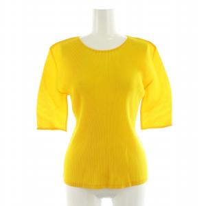 イッセイミヤケ カットソー 半袖 プリーツ 3 ひまわり色 /NR OS