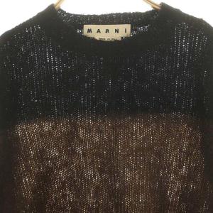 MARNI モヘヤニット セーター 長袖 46 黒 茶 ブラック ブラウン M05GP0035
