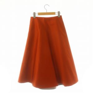 TOMORROWLAND collection 23AW ポリエステルシルクツイルスカート ロング フレア 34 オレンジ /DO OS