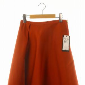 TOMORROWLAND collection 23AW ポリエステルシルクツイルスカート ロング フレア 34 オレンジ /DO OS
