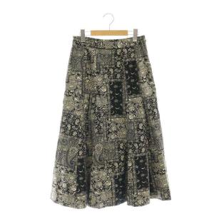 23AW ラメジャガードマーメイドスカート ロング 38 黒 ベージュ ブラック