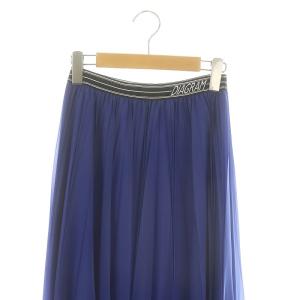 Diagram GRACE CONTINENTAL 23SS ロゴベルトプリーツスカート ロング シフォン 36 青 ブルー