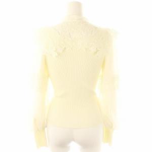 SNIDEL 24SS レースカラーニットプルオーバー カットソー 長袖 F アイボリー