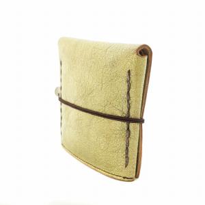 ebagos 二つ折り 財布 レザー メタリック シルバーパーツ ゴールド