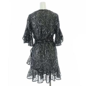 VIVIENNE TAM 総レース チュニック 七分袖 ラメ 38 M 黒 ブラック シルバー色