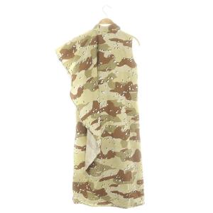 MM6 Maison Margiela ノースリーブデザインシャツワンピース アシンメトリー ひざ丈 迷彩柄 カモフラ デザートカモ 36 XS