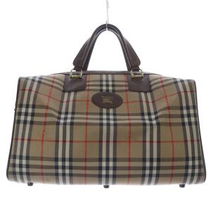 ノバチェック ボストンバッグ ブラウン