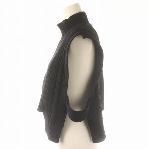 ADORE 22AW エアリーケーブルニットベスト プルオーバー 38 黒 ブラック