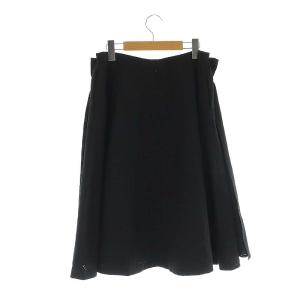 ADEAM ドッキング タック フレアスカート ロング ミモレ丈 4 黒 ブラック /MI OS