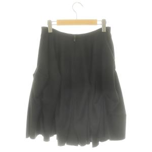 FOXEY NEW YORK タキシードソフト スカート 膝丈 42 黒 ブラック 31091 /HK OS