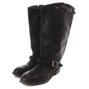 GOLDEN GOOSE バイカーブーツ レザー ロング 38 25cm 黒 ブラック