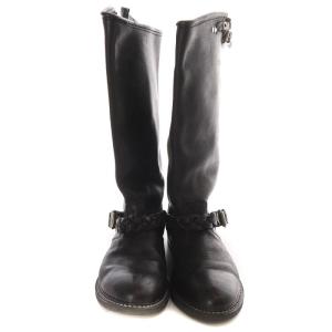 GOLDEN GOOSE バイカーブーツ レザー ロング 38 25cm 黒 ブラック