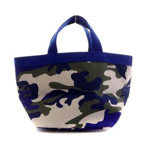 Hervé Chapelier 限定 トートバッグ 舟型 M カモフラ ナイロン ブルー 707FD
