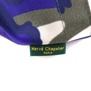 Hervé Chapelier ショルダーバッグ 舟型 XS カモフラ ナイロン 青 ブルー グレー 1927F