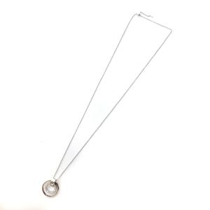 SWAROVSKI Hollow ダブルサークルクリスタルネックレス ペンダント ラインストーン シルバーカラー 5349345