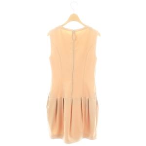 FOXEY NEW YORK ノースリーブコクーンドレス ワンピース ミニ 38 ピンクベージュ