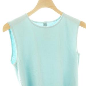 FOXEY Macaron ノースリーブ ニット カットソー 38 ミントブルー