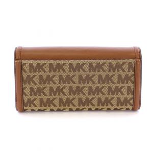 MICHAEL KORS 長財布 MK ロゴ フラップ ウォレット 茶 ブラウン