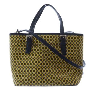 MICHAEL KORS ロゴ チェッカー ハンドバッグ ショルダーバッグ 2way 黄色 イエロー 黒 ブラック /SR10