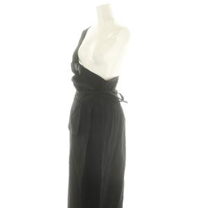 ENFOLD Light Linen エプロンSKIRT スカート ラップスカート ロング ワンショルダー 36 黒 ブラック