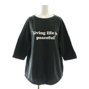 22AW アパルトモン別注 Print Raglan T-sh Tシャツ カットソー 七分袖 ロゴ ダークグレー