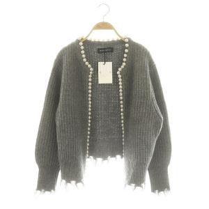 22AW PEARL DAMAGE CD BRITISH WOOL カーディガン 01 グレー