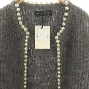 MADISONBLUE 22AW PEARL DAMAGE CD BRITISH WOOL カーディガン 01 グレー