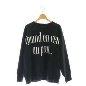 22AW オーバーロゴスウェット トレーナー 長袖 裏パイル 36 黒 白 ブラック ホワイト