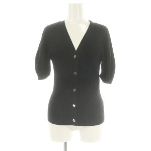 23AW コクーンスリーブニットカーディガン 半袖 36 黒 ブラック