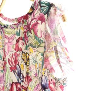 GRACE CONTINENTAL 24SS フラワーガーデンプリントトップス ブラウス プルオーバー ノースリーブ 総柄 36 紫 マルチカラー