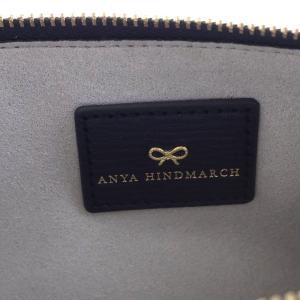 ANYA HINDMARCH エンベロープ スリムジップウォレット ネイビー
