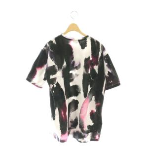 Alexander McQueen Tシャツ カットソー 半袖 総柄 コットン 40 白 黒 紫