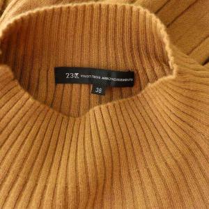 23区 24AW セミウーステッド モックネック ニット セーター 長袖 ボリュームスリーブ 38 茶 ブラウン