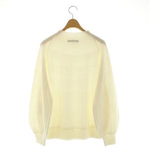 23区 24AW セミウーステッド モックネック ニット セーター 長袖 ボリュームスリーブ 38 アイボリー