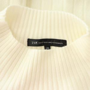 23区 24AW セミウーステッド モックネック ニット セーター 長袖 ボリュームスリーブ 38 アイボリー