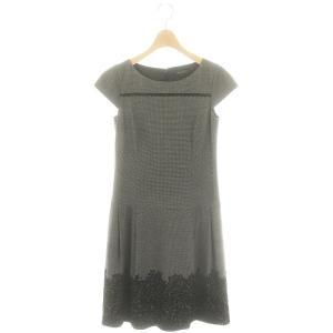 FEN ドレスワンピース 膝丈 半袖 0 黒 ブラック グレー /ES OS