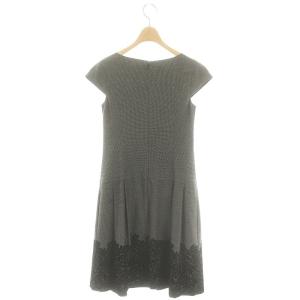 TOCCA FEN ドレスワンピース 膝丈 半袖 0 黒 ブラック グレー /ES OS